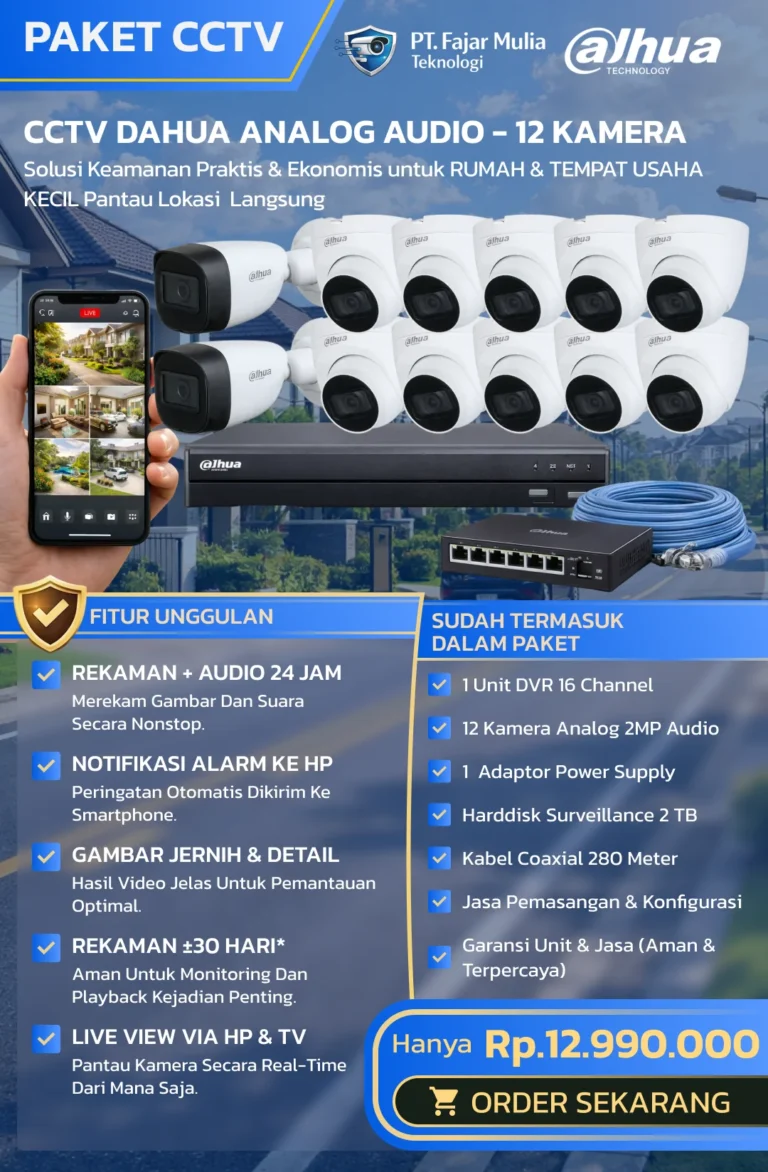 CCTV Dahua Analog Audio – 12 Kamera