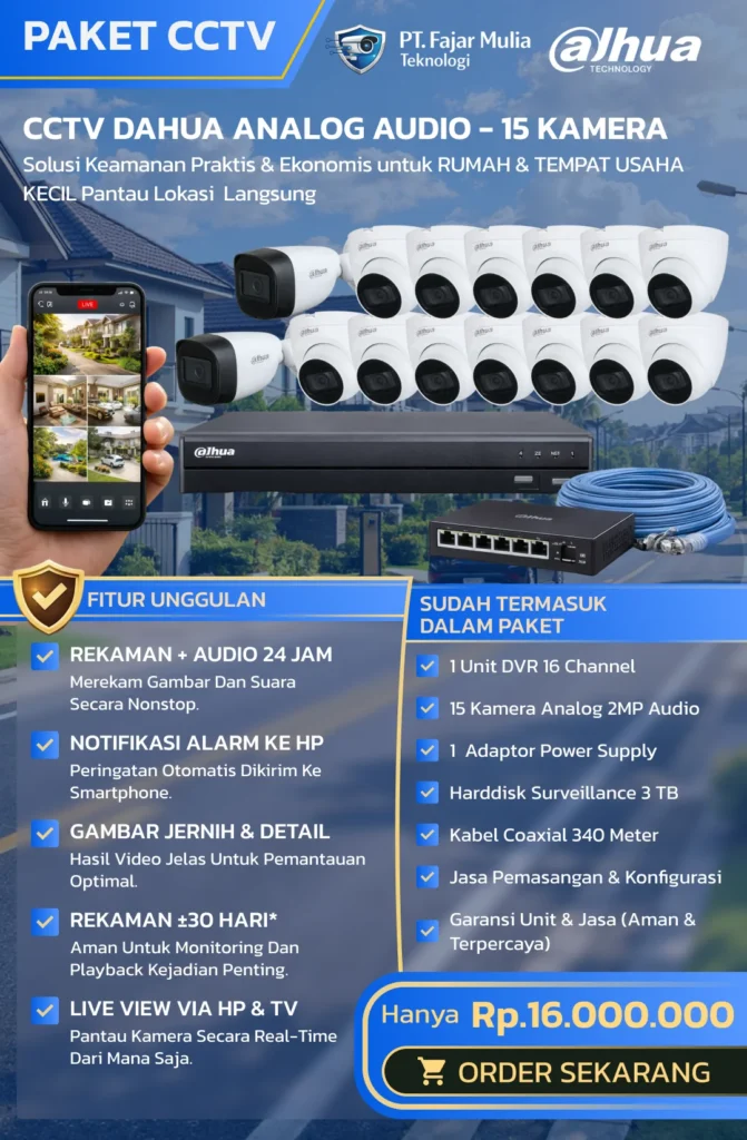 CCTV Dahua Analog Audio – 15 Kamera