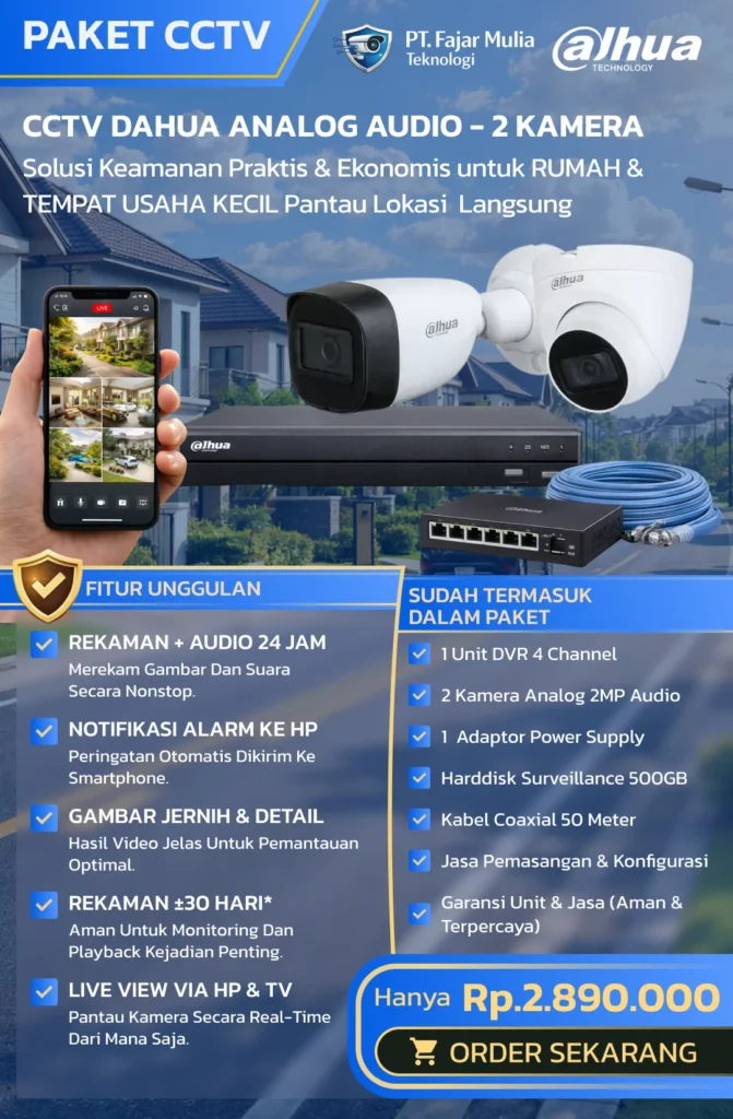 CCTV Dahua Analog Audio – 2 Kamera