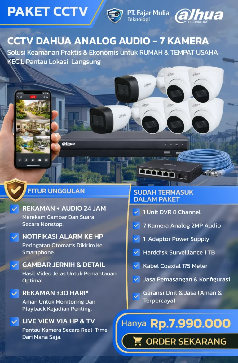 CCTV Dahua Analog Audio – 7 Kamera
