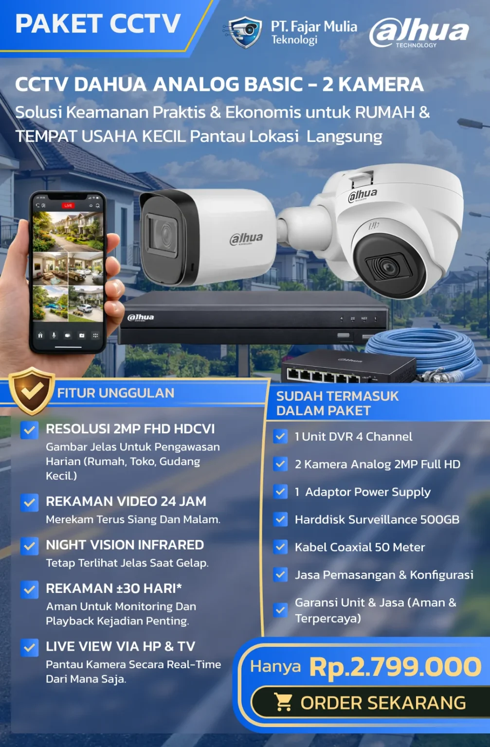 CCTV Dahua Analog Basic – 2 Kamera