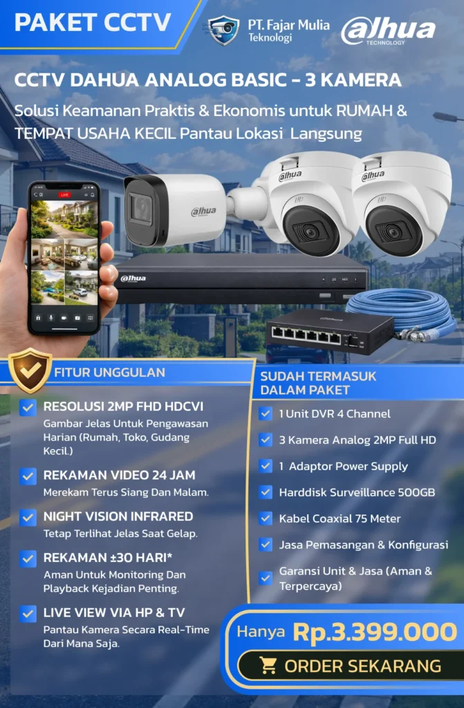 CCTV Dahua Analog Basic – 3 Kamera