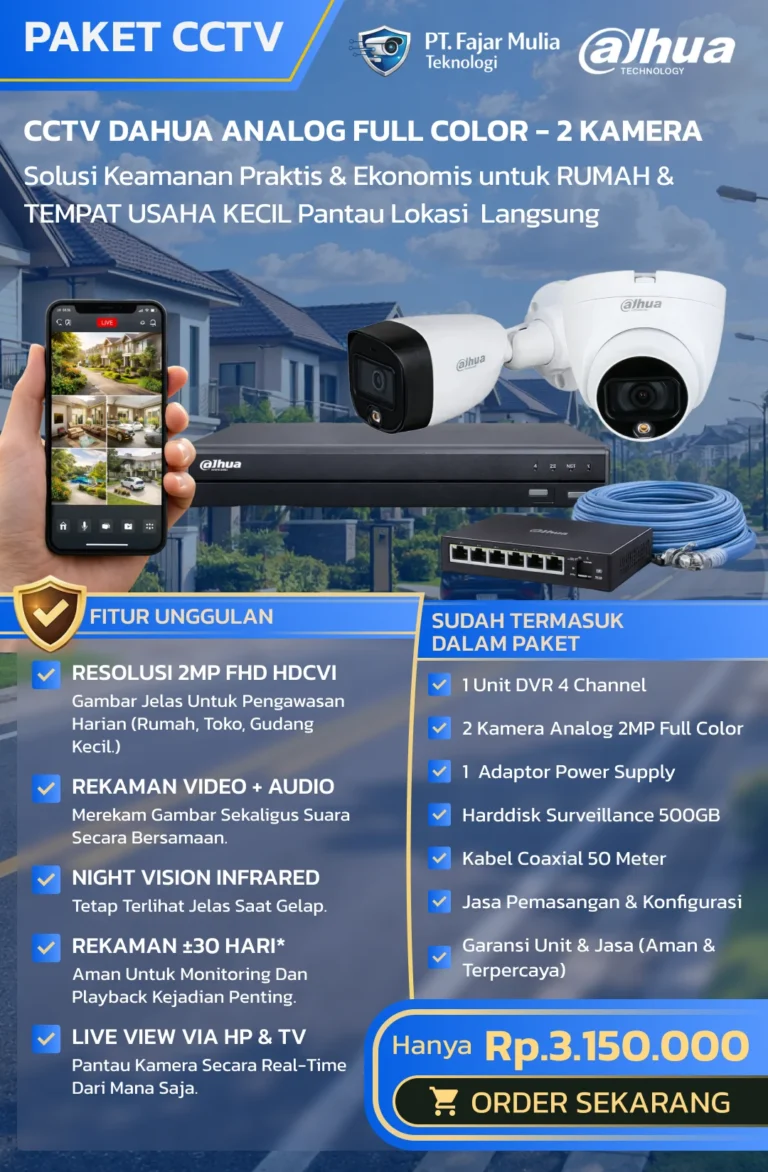 CCTV Dahua Analog Full Color – 2 Kamera
