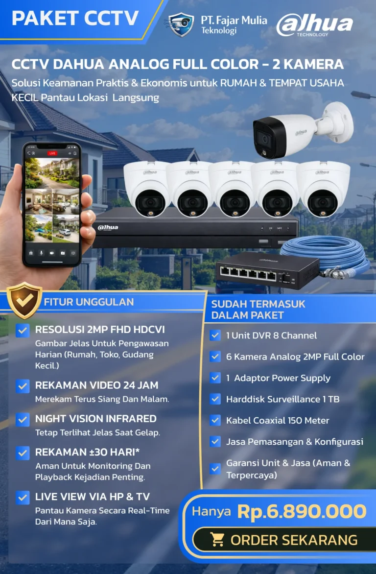 CCTV Dahua Analog Full Color – 6 Kamera