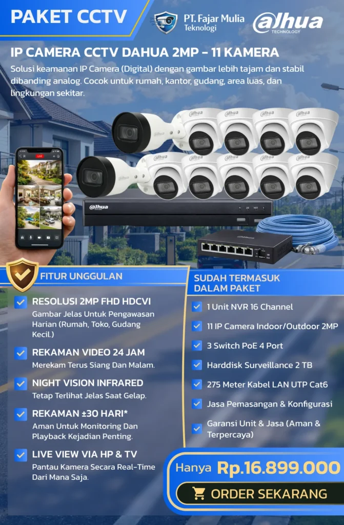IP Camera CCTV Dahua 2MP – 11 Kamera