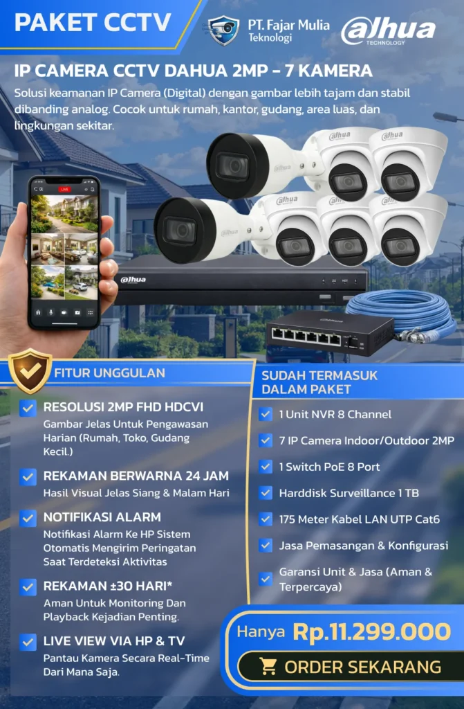 IP Camera CCTV Dahua 2MP – 7 Kamera