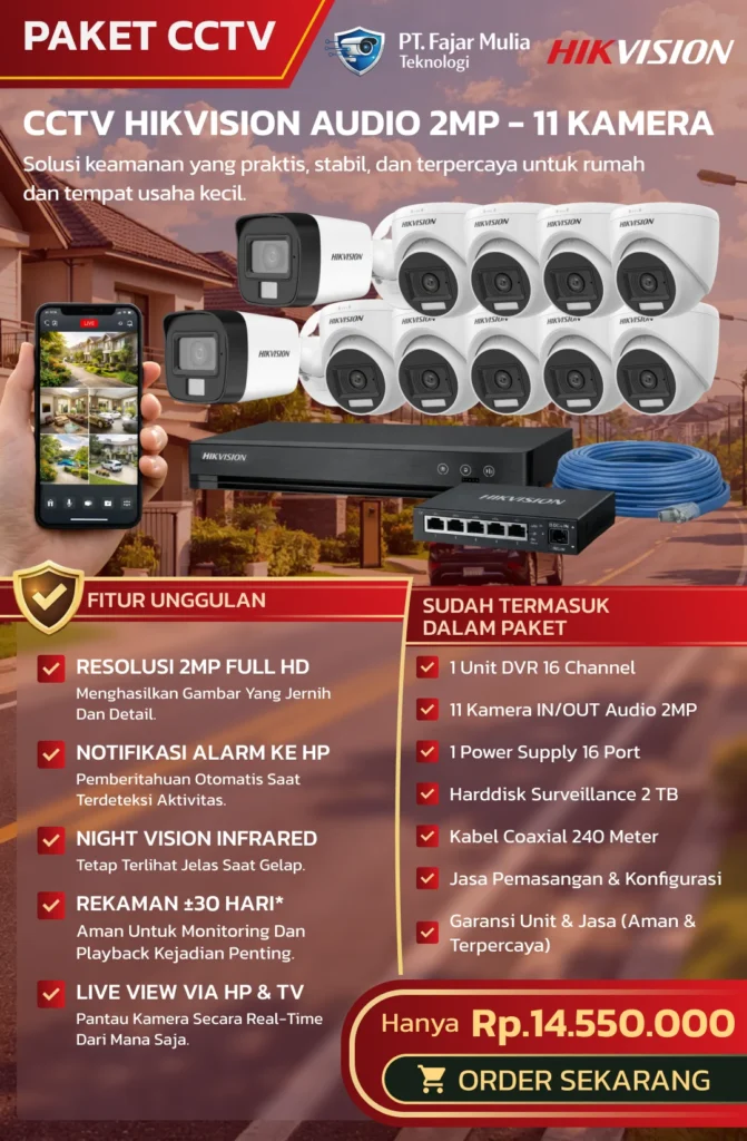 CCTV Hikvision Audio 2MP – 11 Kamera