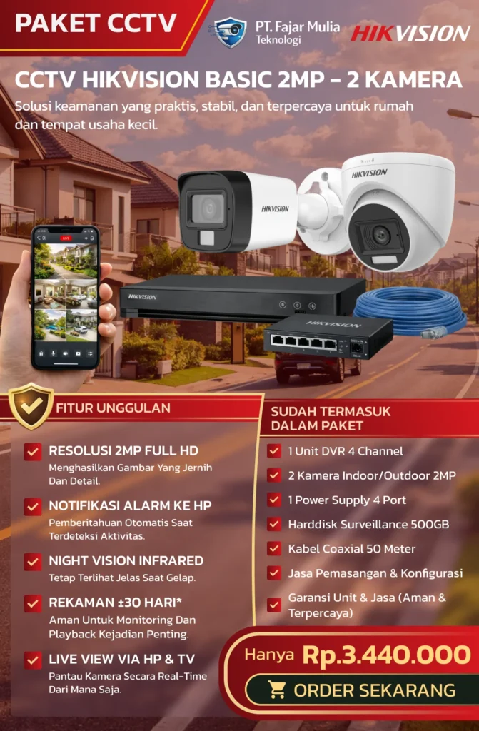 CCTV Hikvision Basic 2MP – 2 Kamera