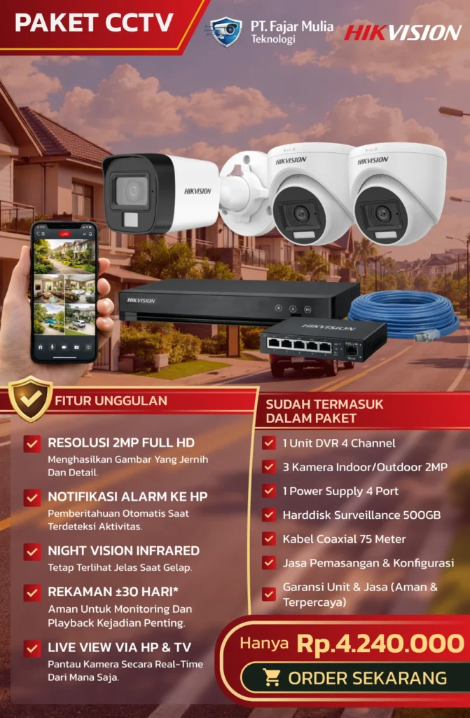 CCTV Hikvision Basic 2MP – 3 Kamera