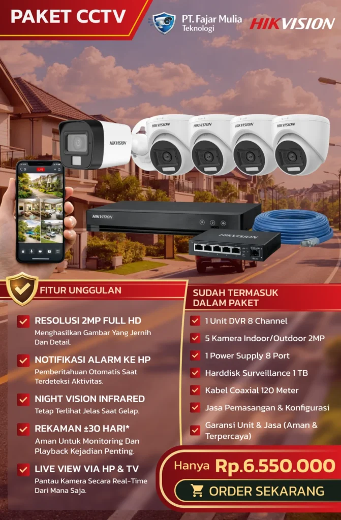 CCTV Hikvision Basic 2MP – 5 Kamera