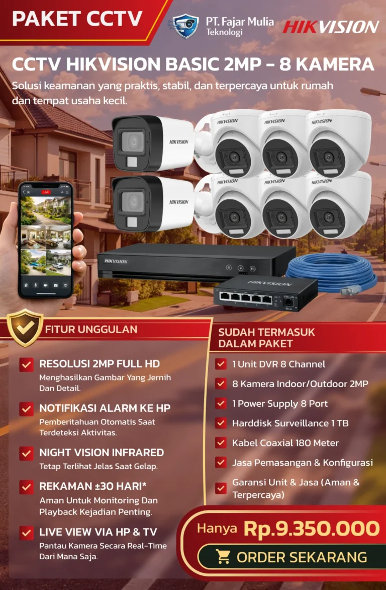 CCTV Hikvision Basic 2MP – 8 Kamera