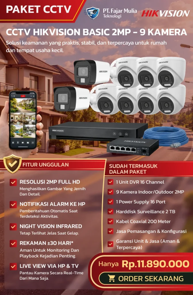 CCTV Hikvision Basic 2MP – 9 Kamera