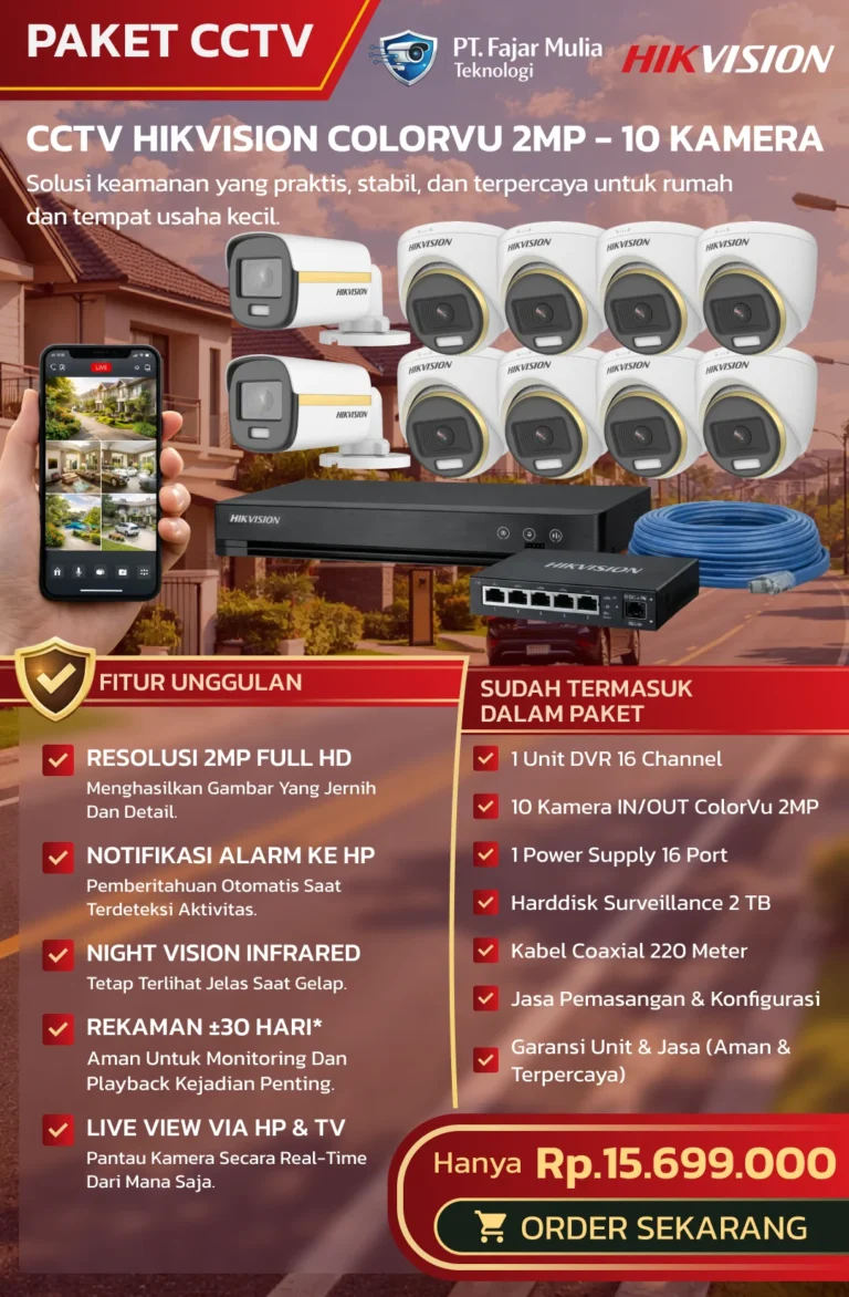 CCTV Hikvision ColorVu 2MP – 10 Kamera