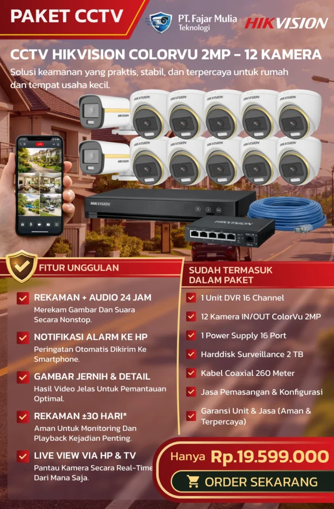 CCTV Hikvision ColorVu 2MP – 12 Kamera