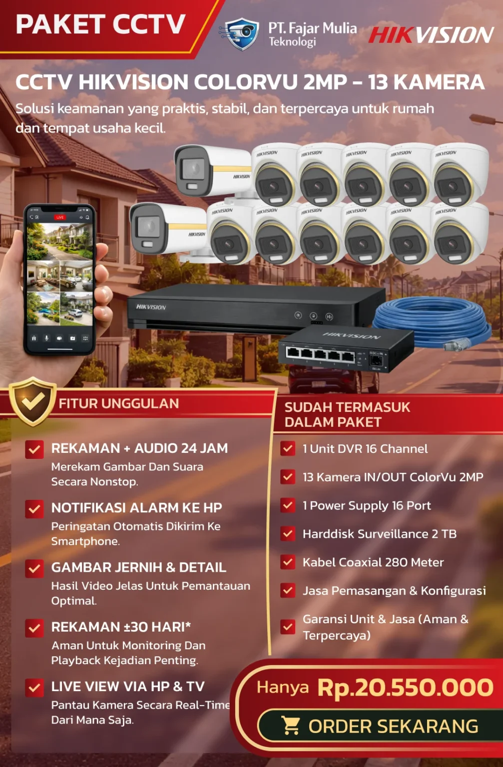 CCTV Hikvision ColorVu 2MP – 13 Kamera