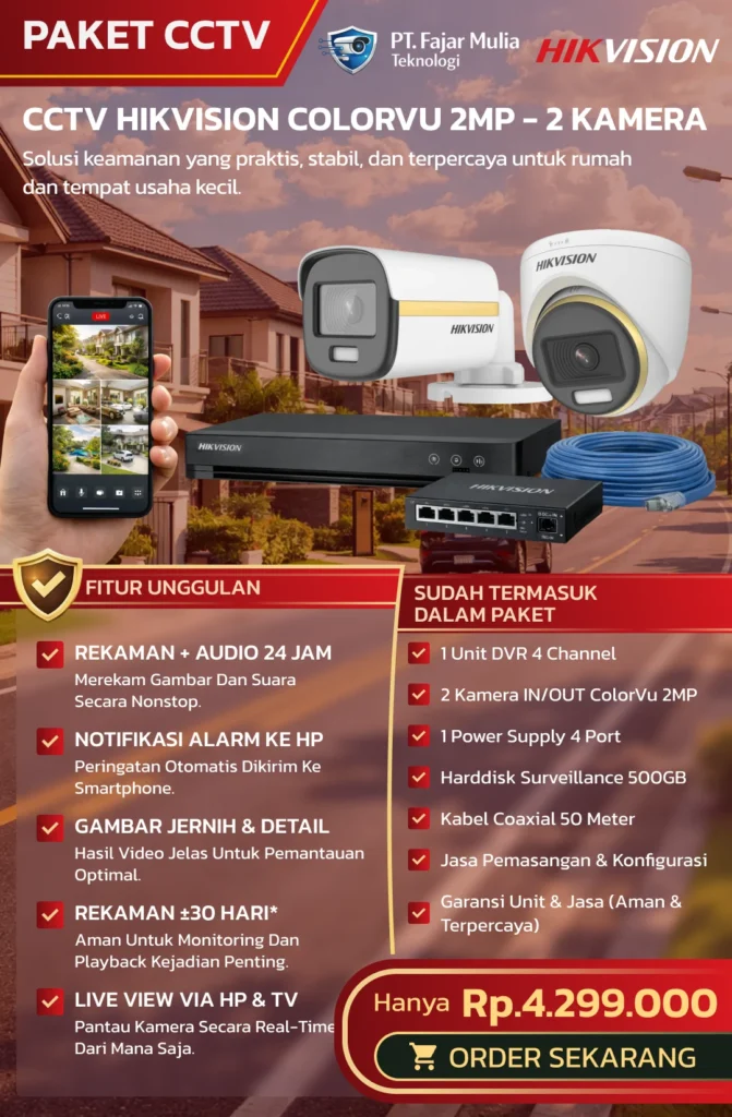 CCTV Hikvision ColorVu 2MP – 2 Kamera