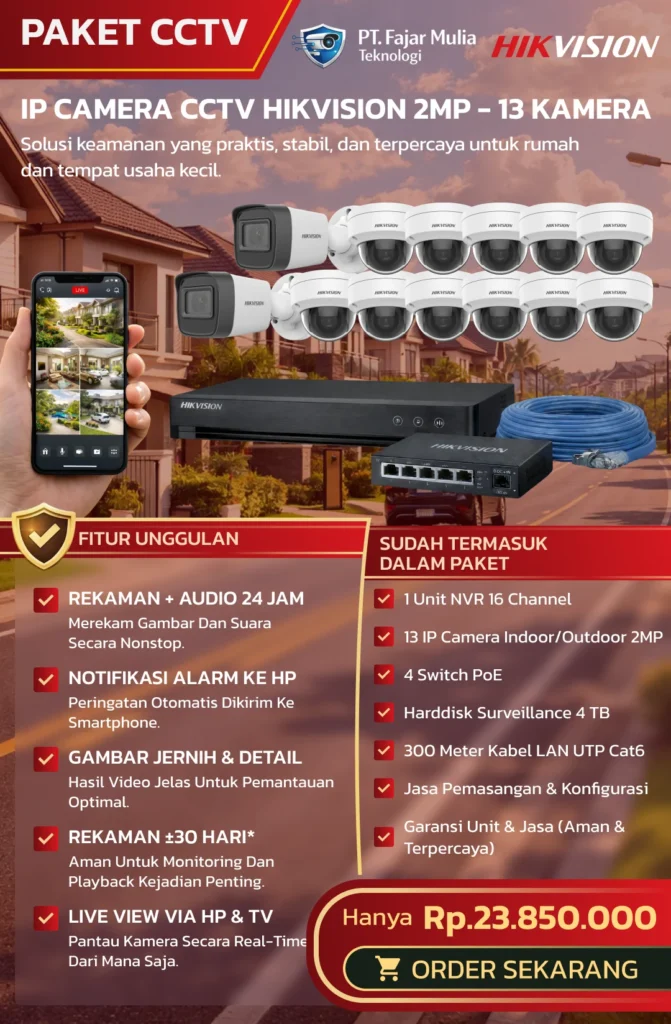 CCTV Hikvision IP Camera 2MP – 13 Kamera