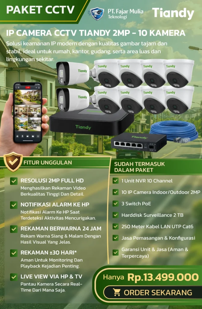 CCTV Tiandy Basic 2MP – 10 Kamera