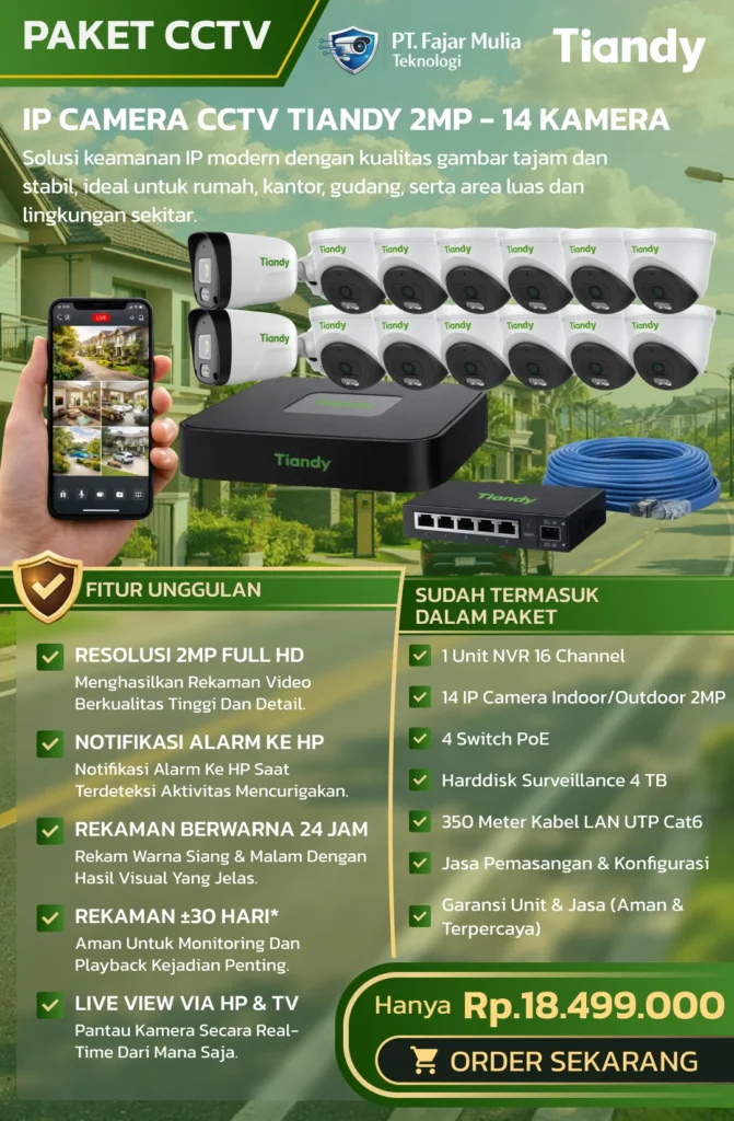 CCTV Tiandy Basic 2MP – 14 Kamera