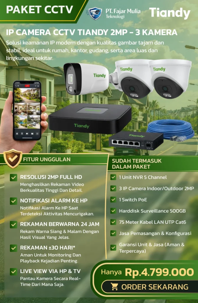 CCTV Tiandy Basic 2MP – 3 Kamera