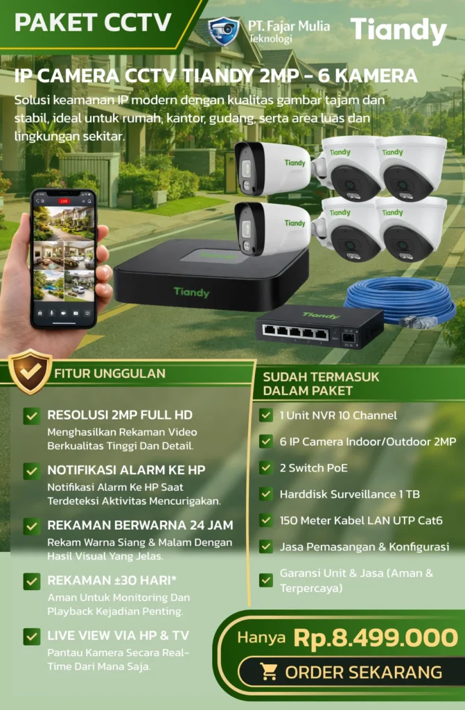 CCTV Tiandy Basic 2MP – 6 Kamera