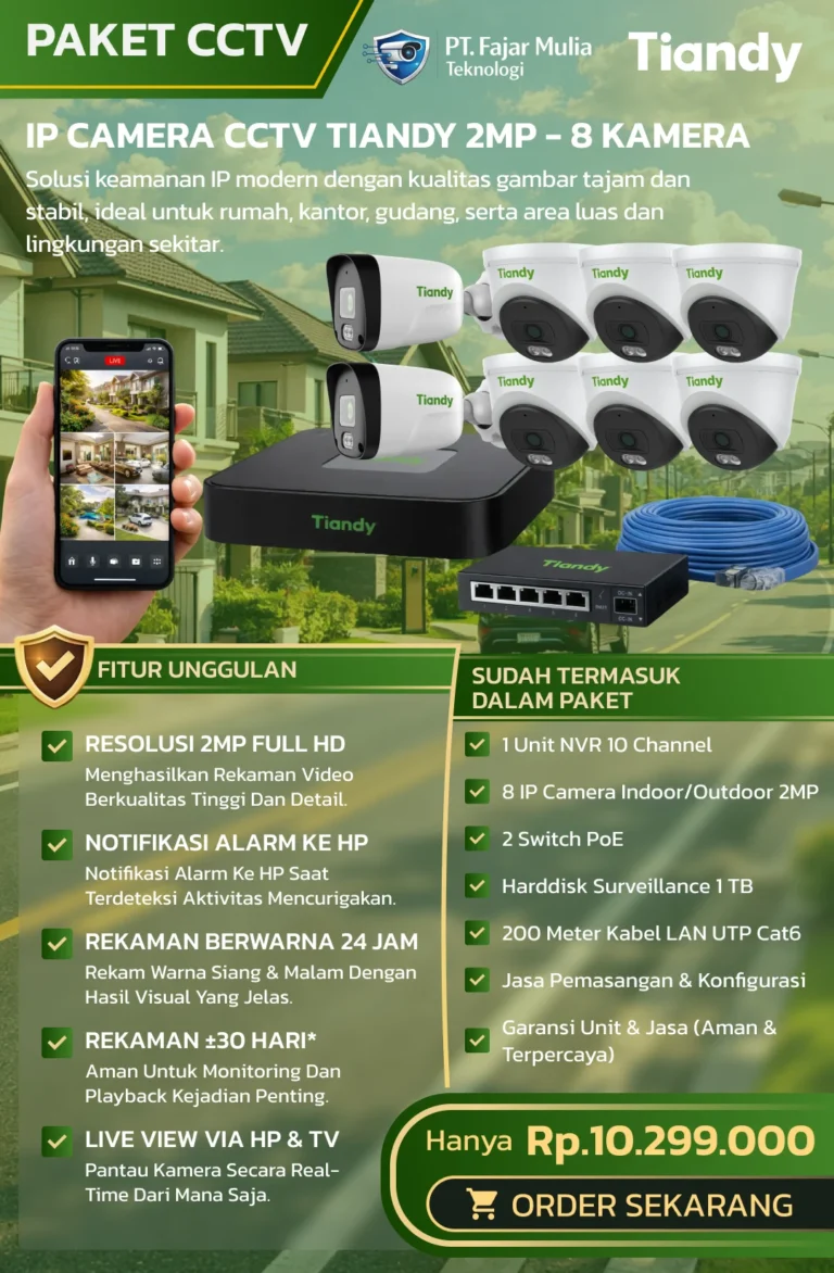CCTV Tiandy Basic 2MP – 8 Kamera