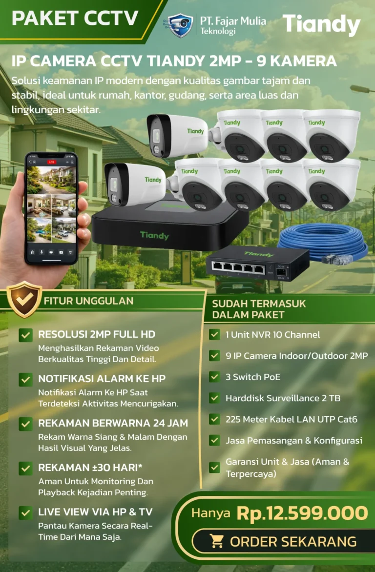CCTV Tiandy Basic 2MP – 9 Kamera